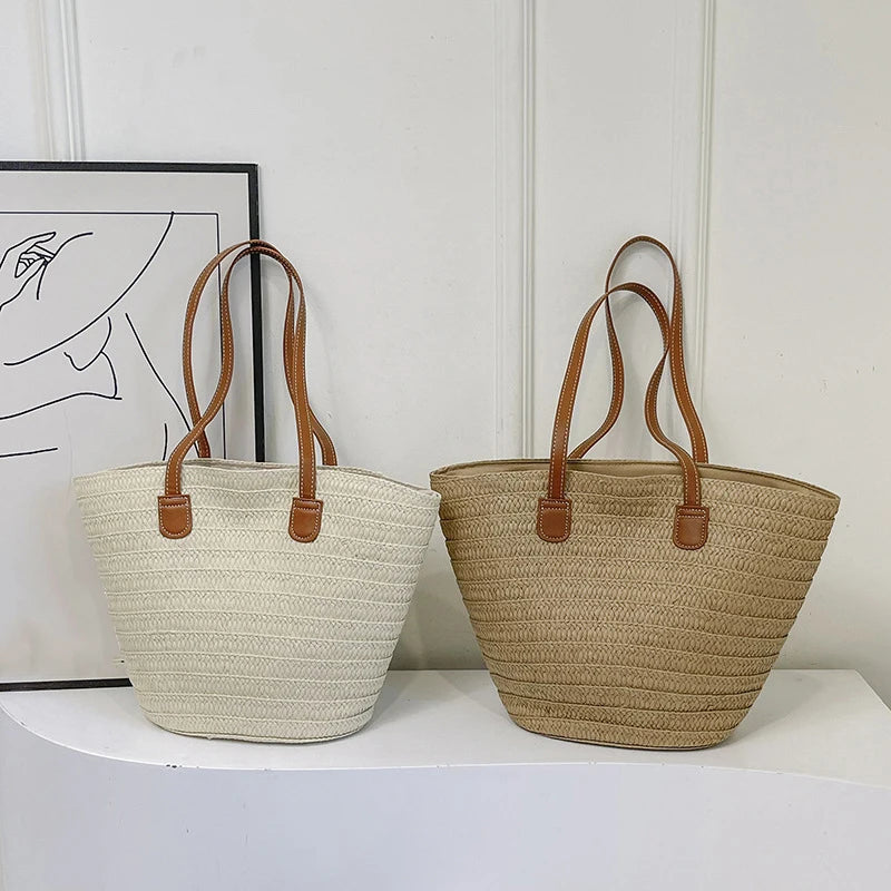 Braided Straw Beach Bag