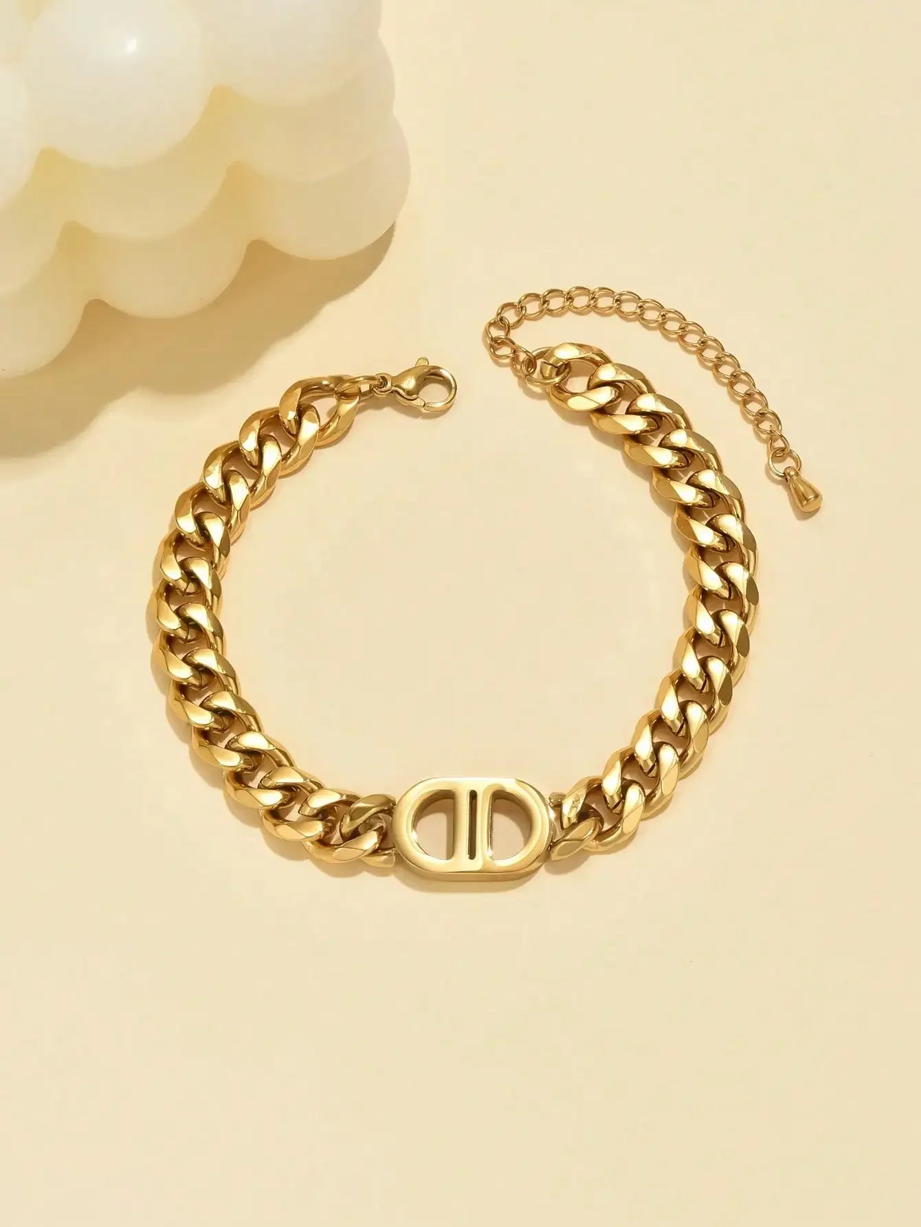 Gold Cuban Chain Necklace & Bracelet Set