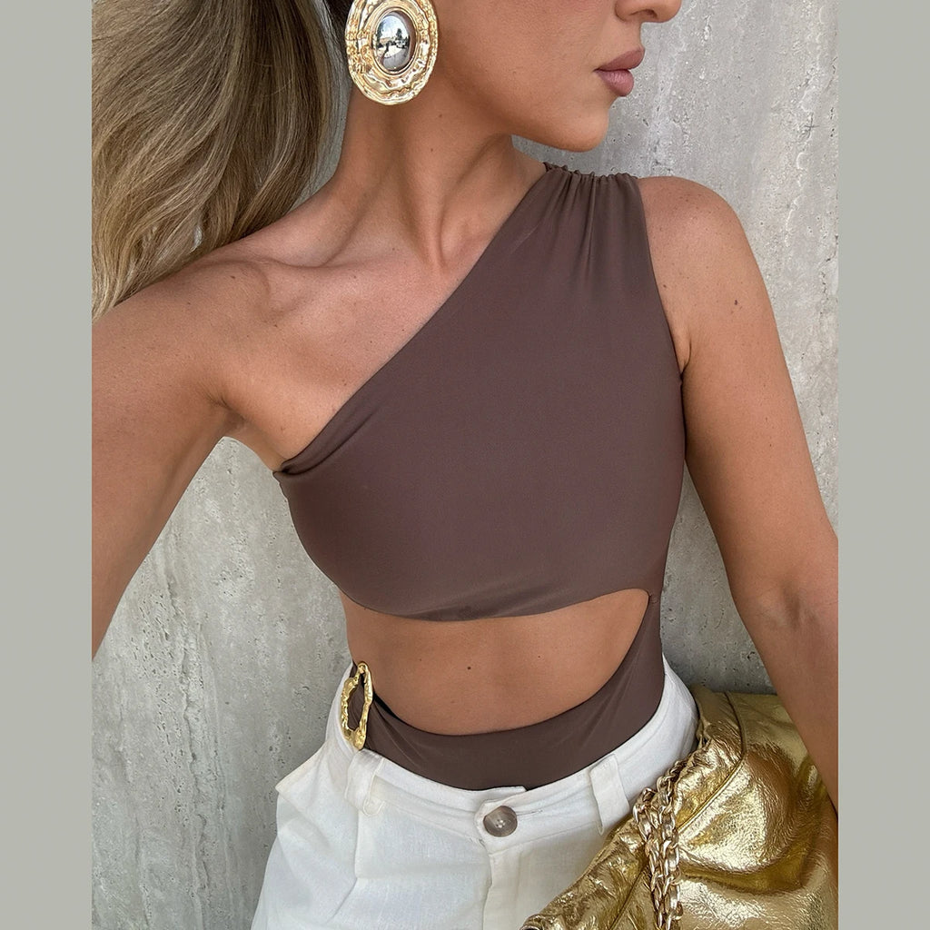 One Shoulder One Piece Swimsuit