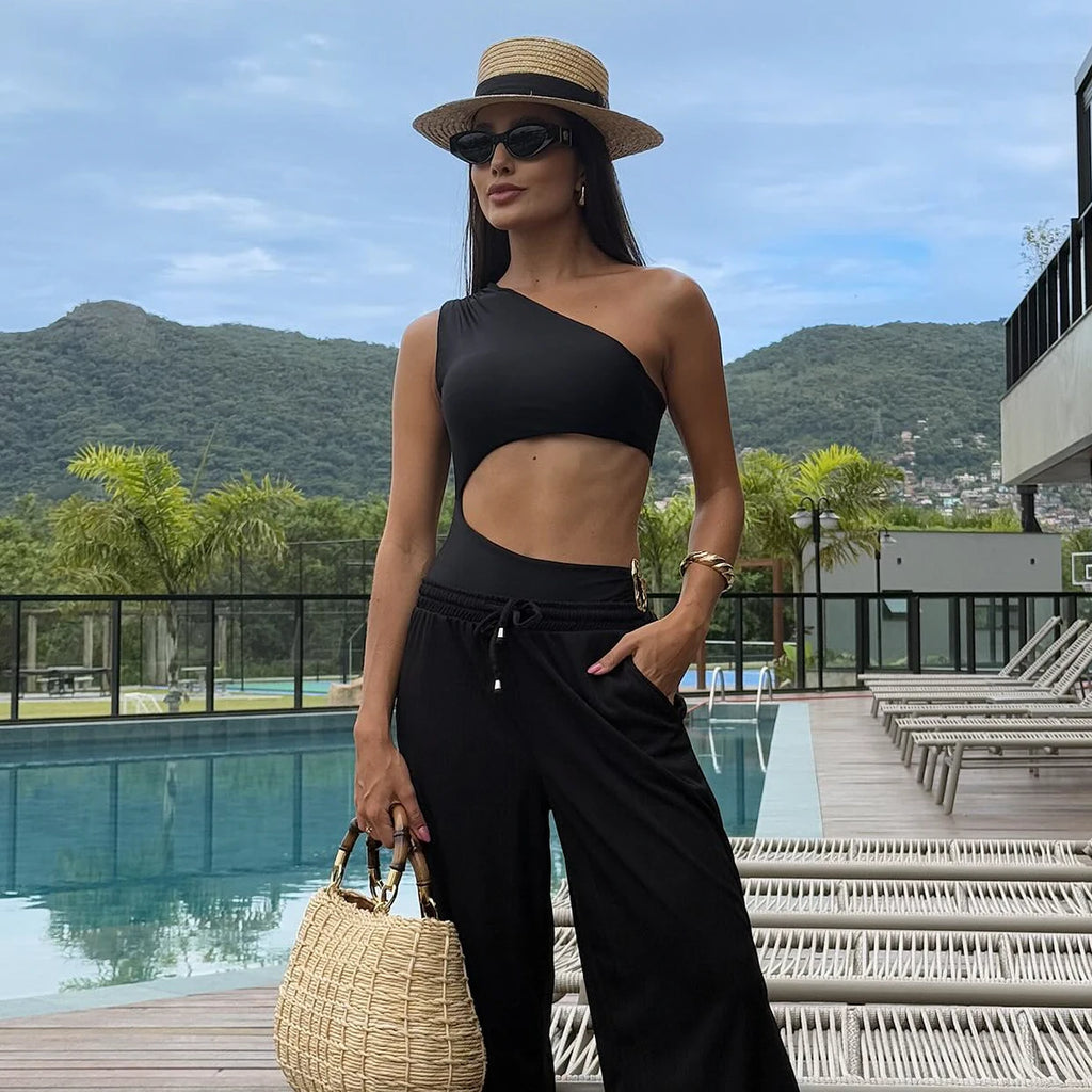 One Shoulder One Piece Swimsuit